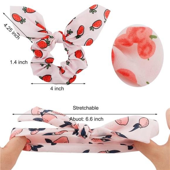 20 Pack Scrunchies Hair Ties for Thick Hair, Cute Hair Scrunchies with Ribbon - Picture 2 of 6